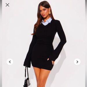 Fashion Nova Black Long Sleeve Mini Dress